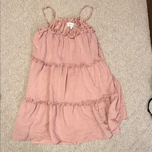 Pink Ruffled Mini Dress